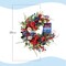 20" Handcrafted Patriotic Wreath for Front Door- Red White Blue 4th of July Wreath with Silk Poppies, Metal Stars & Layered Bow, Memorial Day Independence Day Indoor/Outdoor Decor